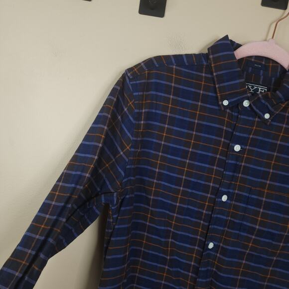 Rye Mens Cotton Slim Fit Button Up Plaid Long Sleeve Shirt Size S Tall - Picture 5 of 11